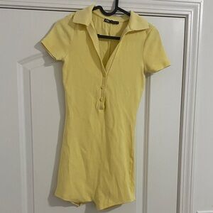 Zara Yellow Short Sleeve Romper